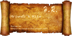 Hrivnák Rita névjegykártya